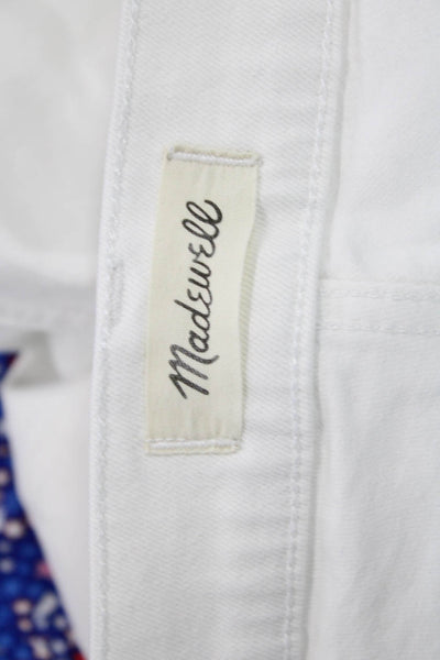 Madewell Women White Cropped Ankle Jeans Mid-Rise Size 27