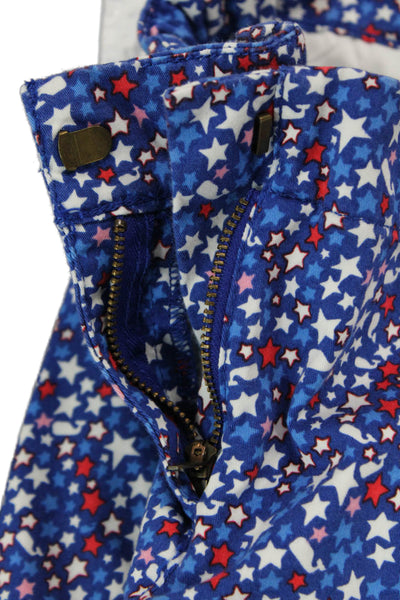 Vineyard Vines Girls Hook Closure Flat Front Star Print Shorts Size 14