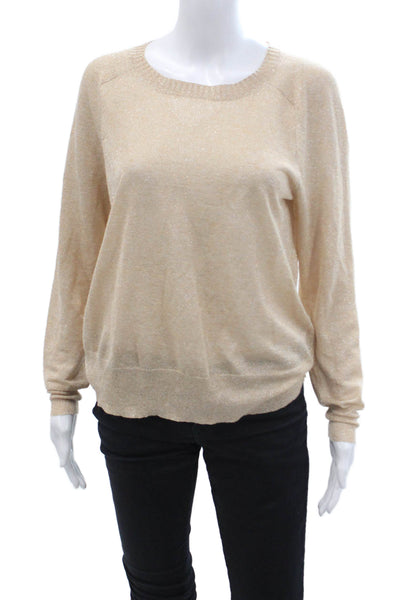 J Crew Womens Pullover Crew Neck Long Sleeve Beige Sweater Size M