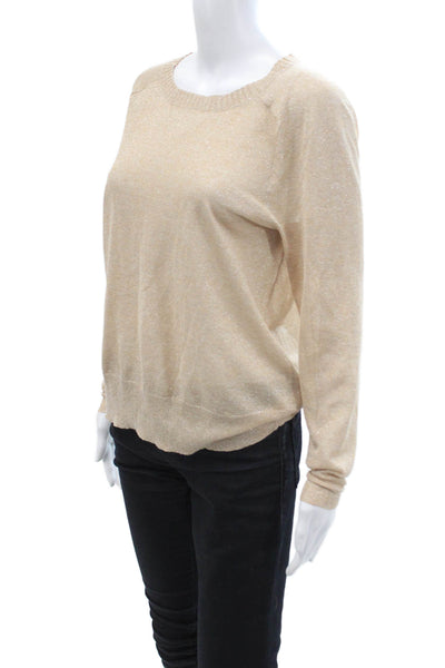 J Crew Womens Pullover Crew Neck Long Sleeve Beige Sweater Size M