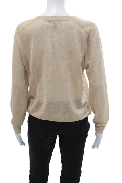 J Crew Womens Pullover Crew Neck Long Sleeve Beige Sweater Size M