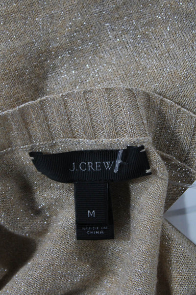 J Crew Womens Pullover Crew Neck Long Sleeve Beige Sweater Size M