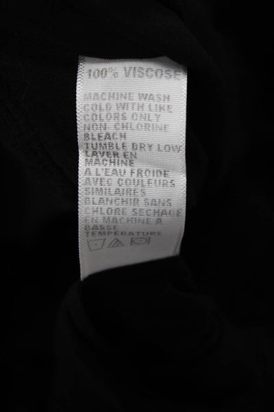 James Perse Women Tunic Blouse Black Viscose Round Neck Long Sleeve Size 3
