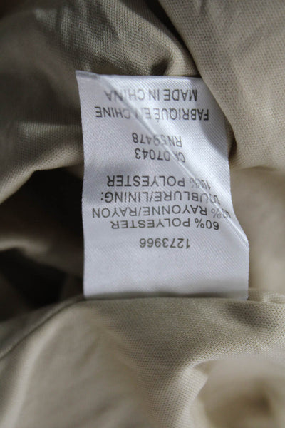 Rachel Zoe Women Cropped Tank Beige Button-Front Round Neck Boho Size S
