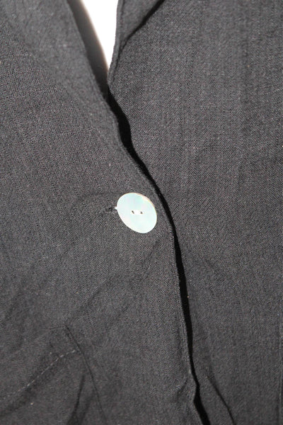 Electric & Rose Women Black Collared Button Blazer Rayon Linen Size S