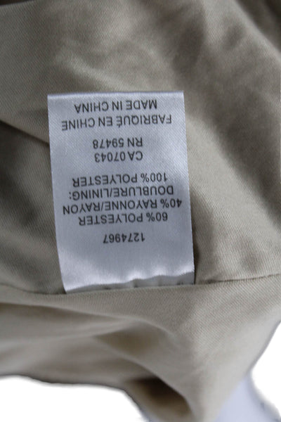 Rachel Zoe Women Straight Pencil Midi Skirt Beige Polyester Size S
