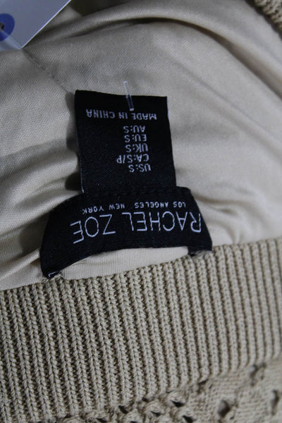 Rachel Zoe Women Straight Pencil Midi Skirt Beige Polyester Size S