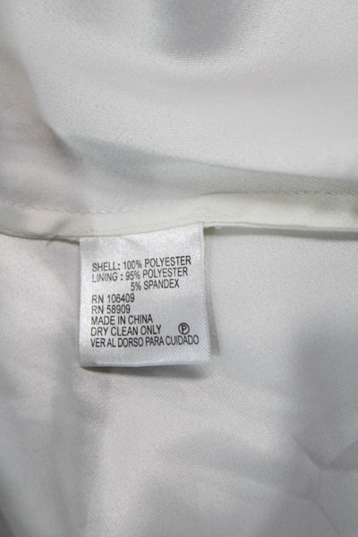 Tahari Women A-Line Wrap Skirt White Graphic Print Midi 100% Polyester Size 0