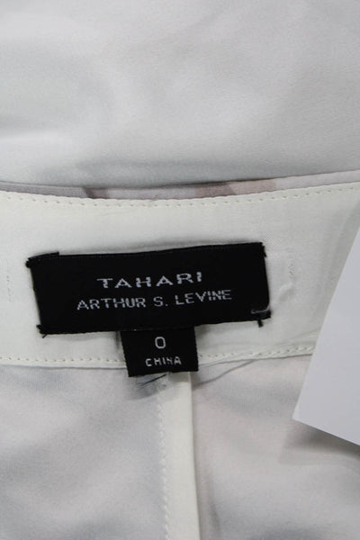 Tahari Women A-Line Wrap Skirt White Graphic Print Midi 100% Polyester Size 0