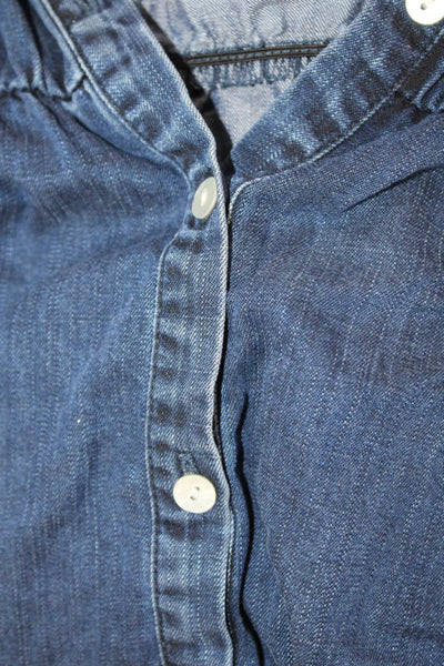 Rails Womens Shirt Dress Dark Blue V-Neck Short Sleeve Petite Size XS