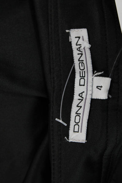 Donna Degnan Womens Dress Pants Black Hook & Eye Size 4