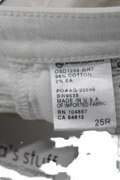 AG Adriano Goldschmied Womens Skinny Jeans White Size 25