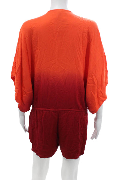 Young Fabulous & Broke Womens Orange Ombre Romper Short Sleeve Size XS
