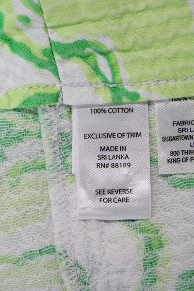 Lily Pulitzer Unisex Green Floral Beach Cotton Button Shorts Size 2