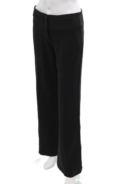Theory Women Dress Pants Black Button Viscose Blend Size 4