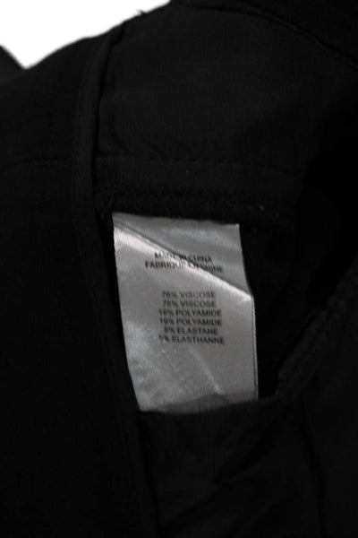 Theory Women Dress Pants Black Button Viscose Blend Size 4