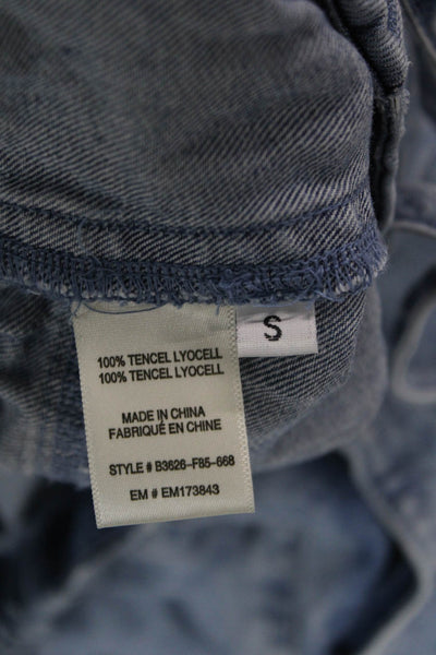 Bella Dahl Unisex Cargo Jogger Pants Blue Drawstring Tencel Size S
