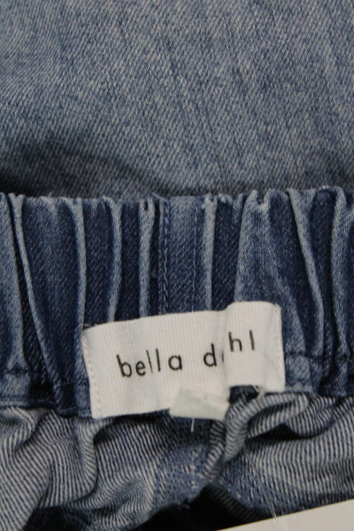 Bella Dahl Unisex Cargo Jogger Pants Blue Drawstring Tencel Size S