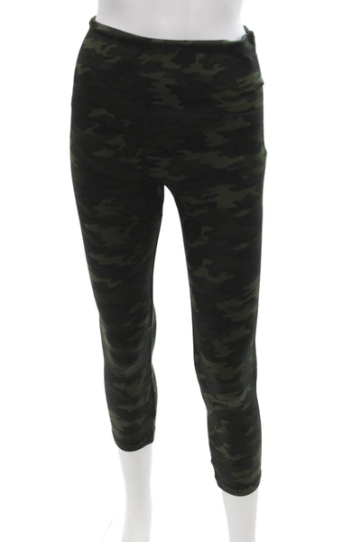 Spanx Women Ankle Cropped Green Camouflage Leggings Size L
