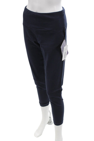 Lisse Women Cropped Capri Leggings Dark Blue Cotton Spandex Size L