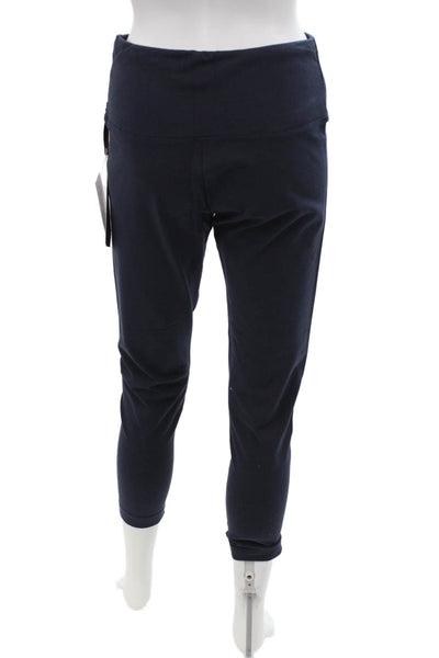 Lisse Women Cropped Capri Leggings Dark Blue Cotton Spandex Size L