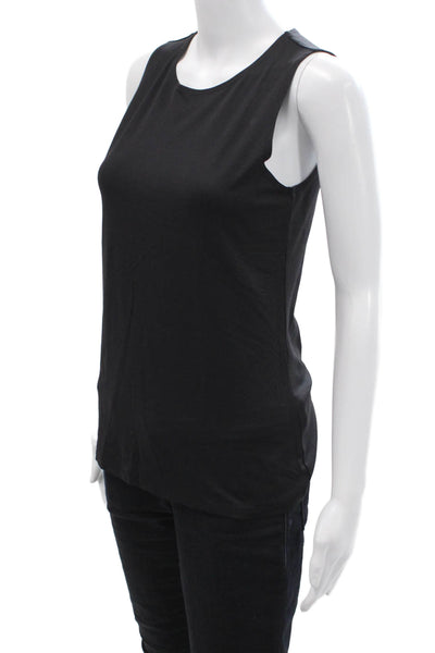 Only Hearts Women Basic Jersey Sleeveless Tank Black Round Neck Size L