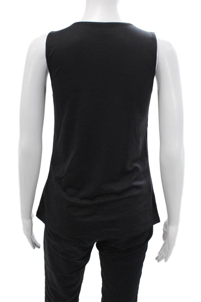 Only Hearts Women Basic Jersey Sleeveless Tank Black Round Neck Size L