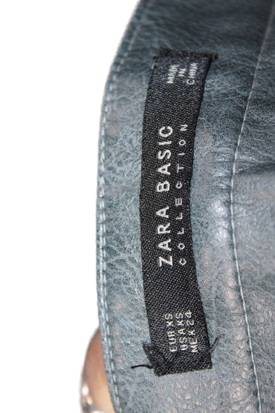 Zara Women A-Line Mini Skirt Dark Gray Polyurethane Solid Size XS