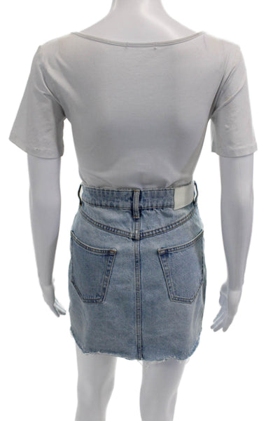 Zara Women Light Blue Knee Length Pencil Skirt Size S