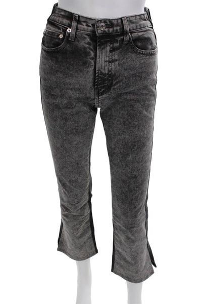 Proenza Schouler White Label Womens Cropped Flared Black Jeans Size 24