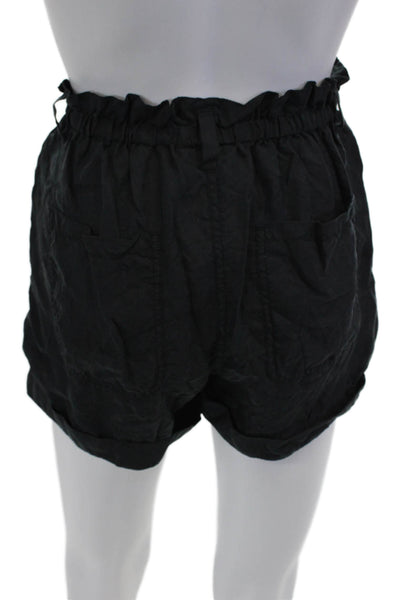 Unsubscribed Unisex Black Button Solid Beach Shorts Size XS