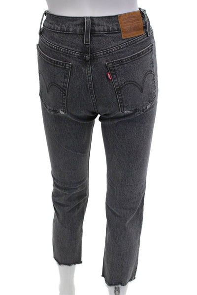 Levis Womens Cropped Straight Jeans Dark Gray Size 24