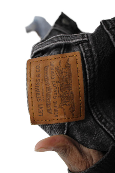 Levis Womens Cropped Straight Jeans Dark Gray Size 24