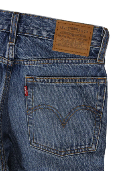 Levis Women Mom Straight Blue Jeans Mid Rise Button Size 24