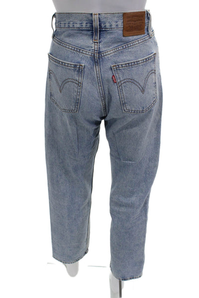 Levis Unisex Cropped Straight Light Blue Jeans Size 24