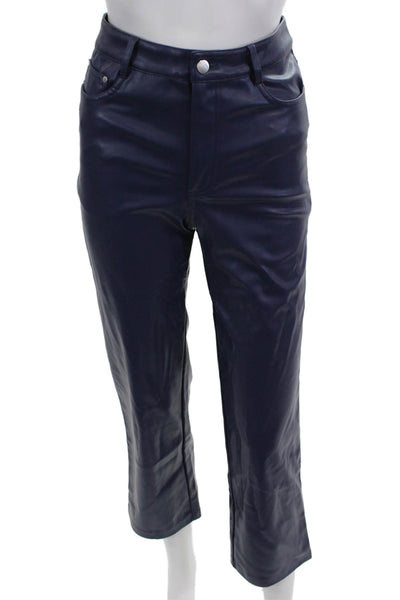 Cami NYC Women Cropped Biker Pants Dark Blue Button Mid Rise Size 0