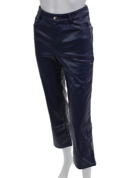 Cami NYC Women Cropped Biker Pants Dark Blue Button Mid Rise Size 0