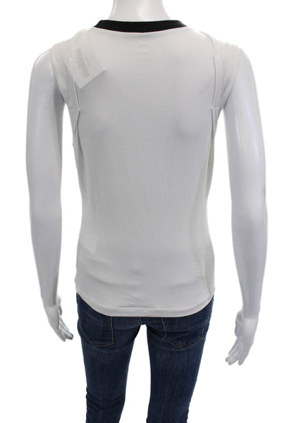 Nike Womens Ringer Jersey Tank Sleeveless White Graphic Crew Neck Size XS
