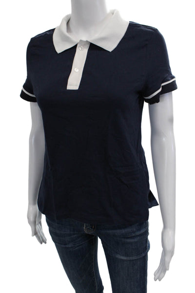 Splits 59 Women Dark Blue Ringer Polo Short Sleeve Organic Cotton Size XS