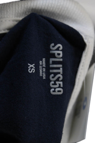 Splits 59 Women Dark Blue Ringer Polo Short Sleeve Organic Cotton Size XS