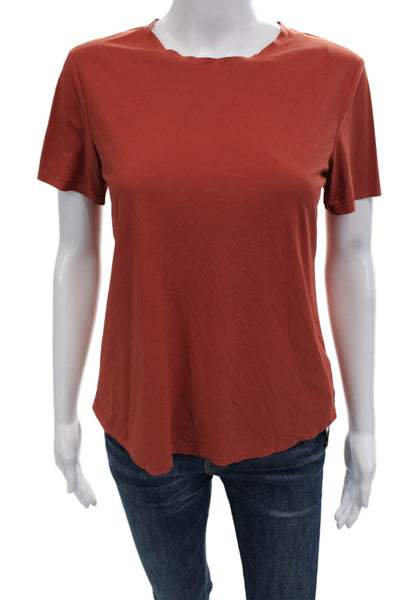 Aday Women Basic T-Shirt Orange Short Sleeve Crew Neck Size XS