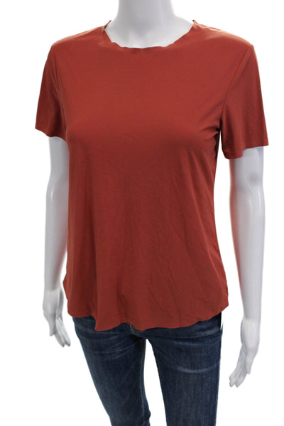Aday Women Basic T-Shirt Orange Short Sleeve Crew Neck Size XS