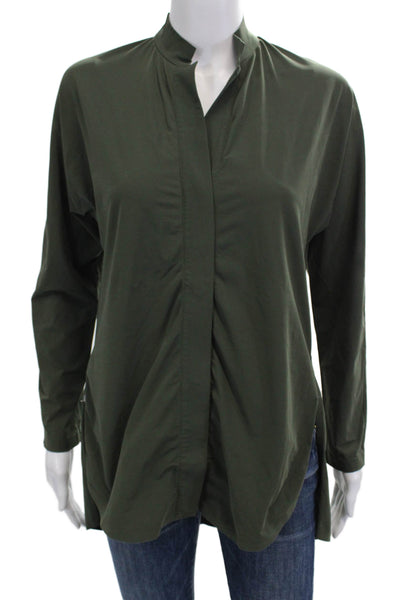 Aday Women Tunic Green Mock Neck Long Sleeve Army Size XS
