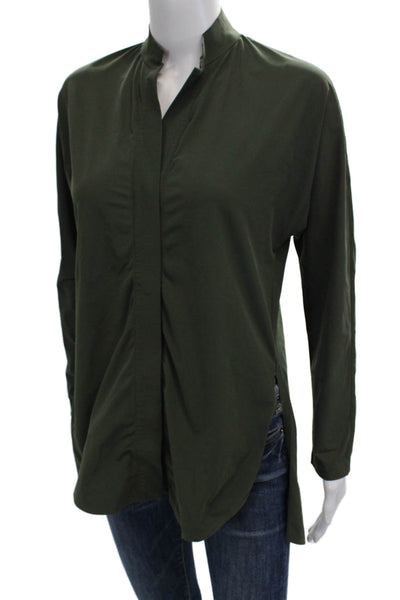 Aday Women Tunic Green Mock Neck Long Sleeve Army Size XS