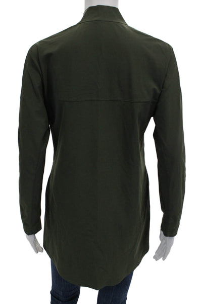 Aday Women Tunic Green Mock Neck Long Sleeve Army Size XS