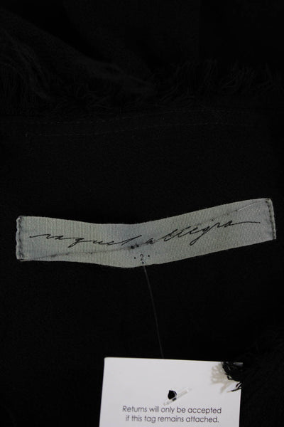 Raquel Allegra Women Black Rayon Jacket Long Sleeve Size 2