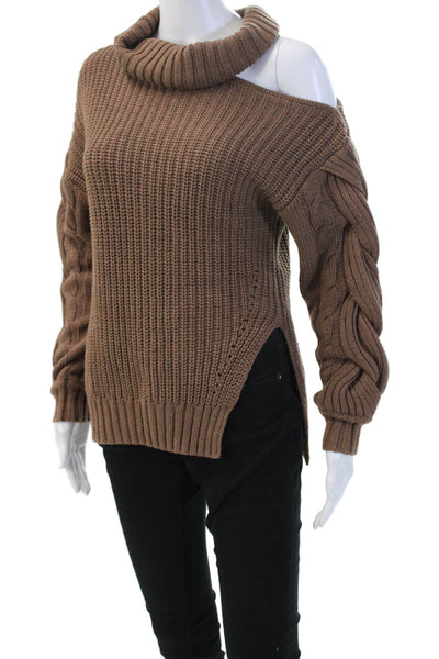 ASTR Women Pullover Turtleneck Sweater Brown Long Sleeve Size S