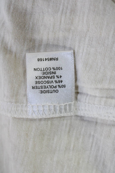 Elliott Lauren Women Basic Yellow Cotton Crew Neck Long Sleeve T-Shirt Size L