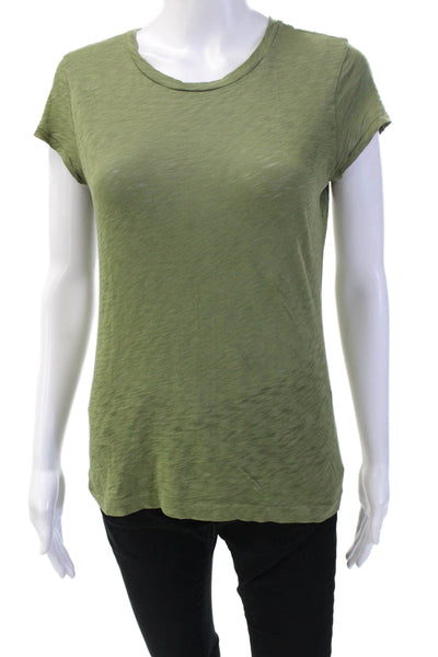 Goldie Womens Jersey T-Shirt Green Short Sleeve Pima Cotton Size XS