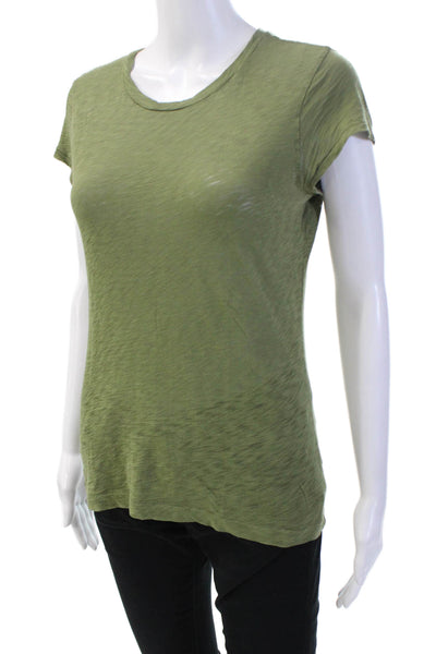Goldie Womens Jersey T-Shirt Green Short Sleeve Pima Cotton Size XS